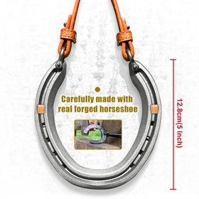 MatchWhiz horseshoe ornament with rustic finish enhances entryway decor and good energy.
