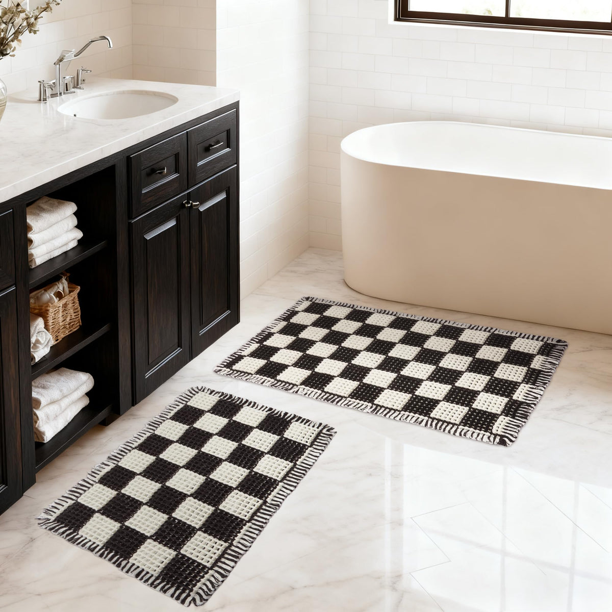 MatEssenz waffle weave small 17x24 mat for bathroom comfort and dryness