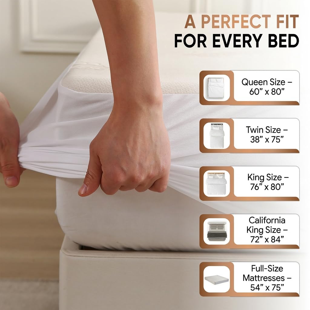 MATTSHIELD ORIGINAL full-size protector protects against stains without changing the mattress feel.