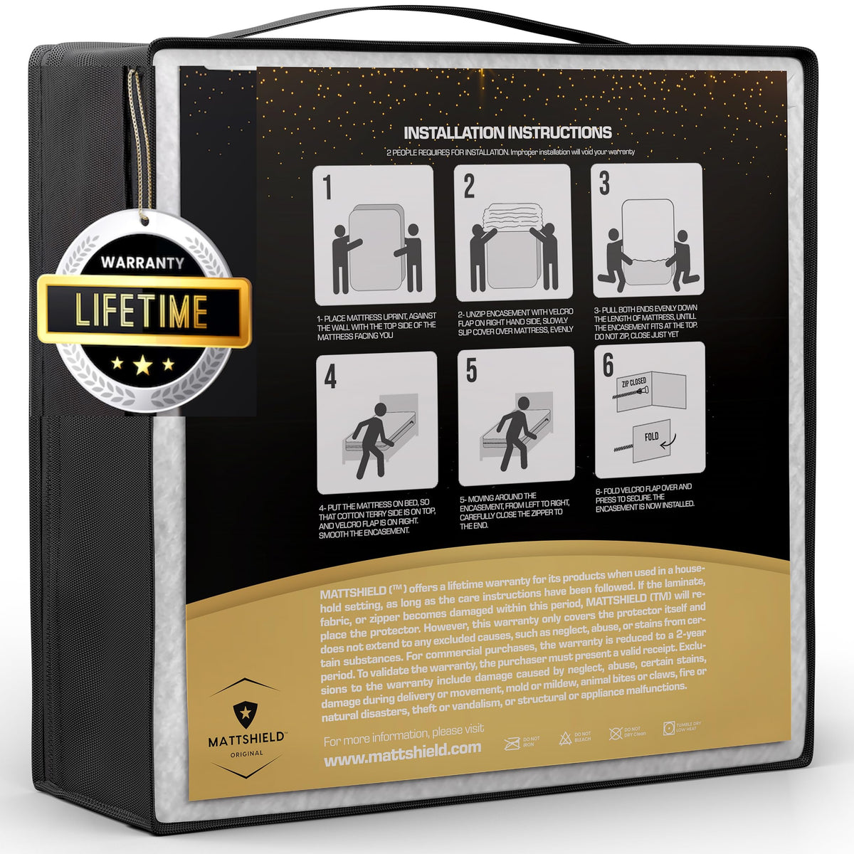 MATTSHIELD Original three-piece kit includes mattress cover and two pillow protectors