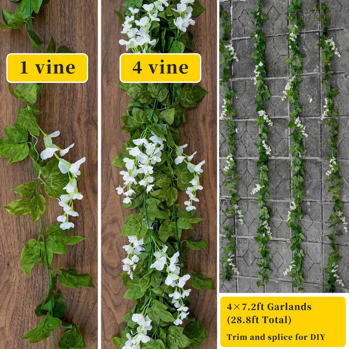 Mavee wisteria vine fluffing tips help petals expand for fuller aesthetics.