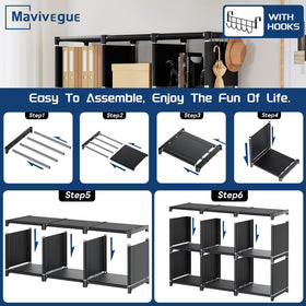 Mavivegue 18-cube bookcase construction uses metal and ABS for durability.