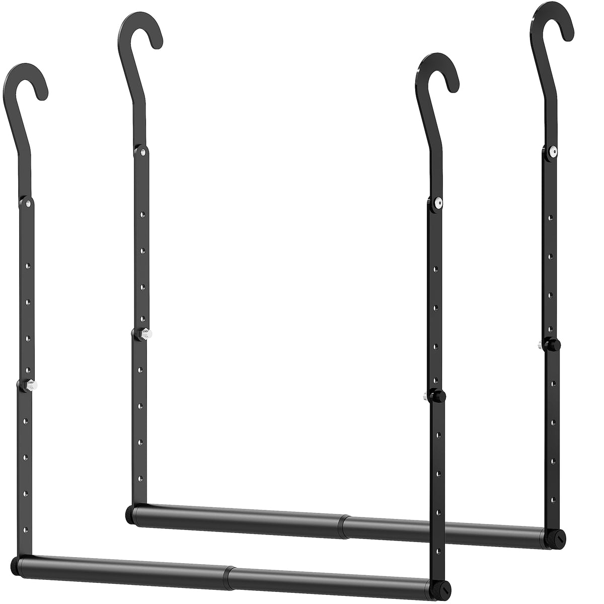 Mavivegue 2-pack adjustable closet rods show compact setup for small spaces.