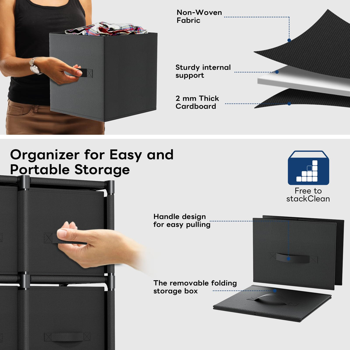 Mavivegue 9-cube storage in living room keeps books tidy