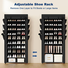 Mavivegue adjustable tiers accommodate sneakers, boots, and sandals.