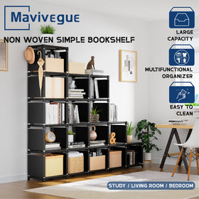 Mavivegue black cube shelves variant shown as stylish storage solution.