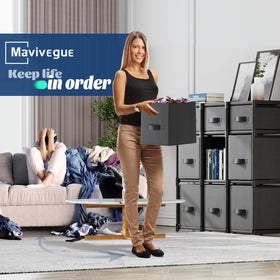 Mavivegue black cube storage blends with modern decor