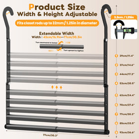 Mavivegue double hanging rod with extended width enables more hanging space.