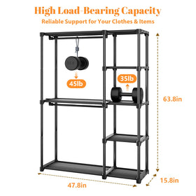 Mavivegue freestanding wardrobe offers sturdy storage for daily clothing.