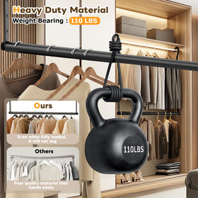 Mavivegue heavy-duty closet rod in metal ensures durable daily use.