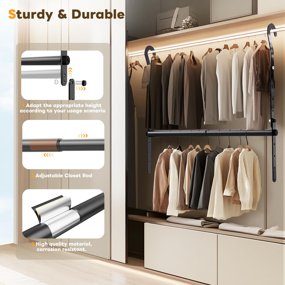 Mavivegue rotating hook design facilitates convenient storage access.