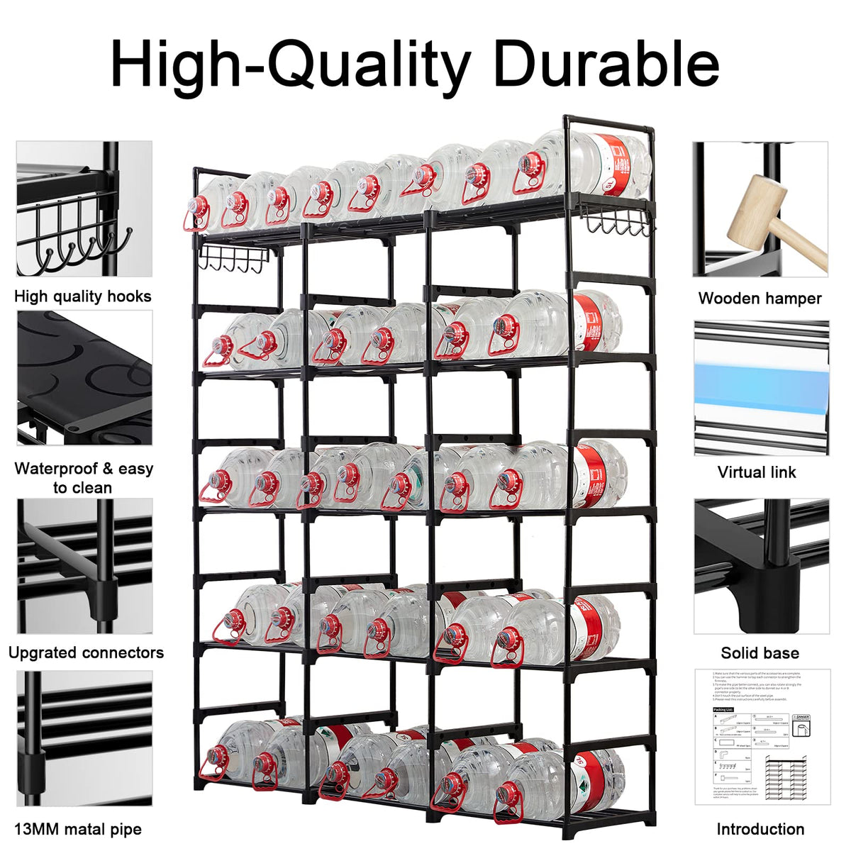 Mavivegue shoe rack capacity showing 50-55 pairs neatly stored