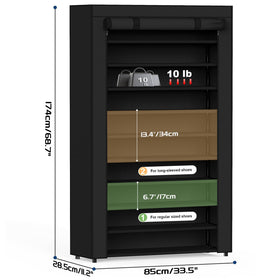 Mavivegue ten-plus-one tiers shoe rack side view optimizes vertical storage.