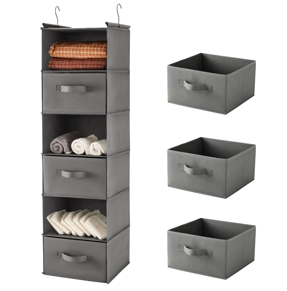 MAX Houser 6-tier hanging closet organizer with open shelves for easy access.