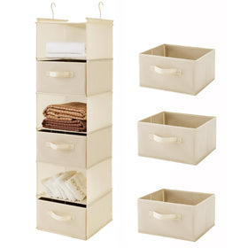 MAX Houser 6-tier closet organizer with beige finish offering easy access and visibility