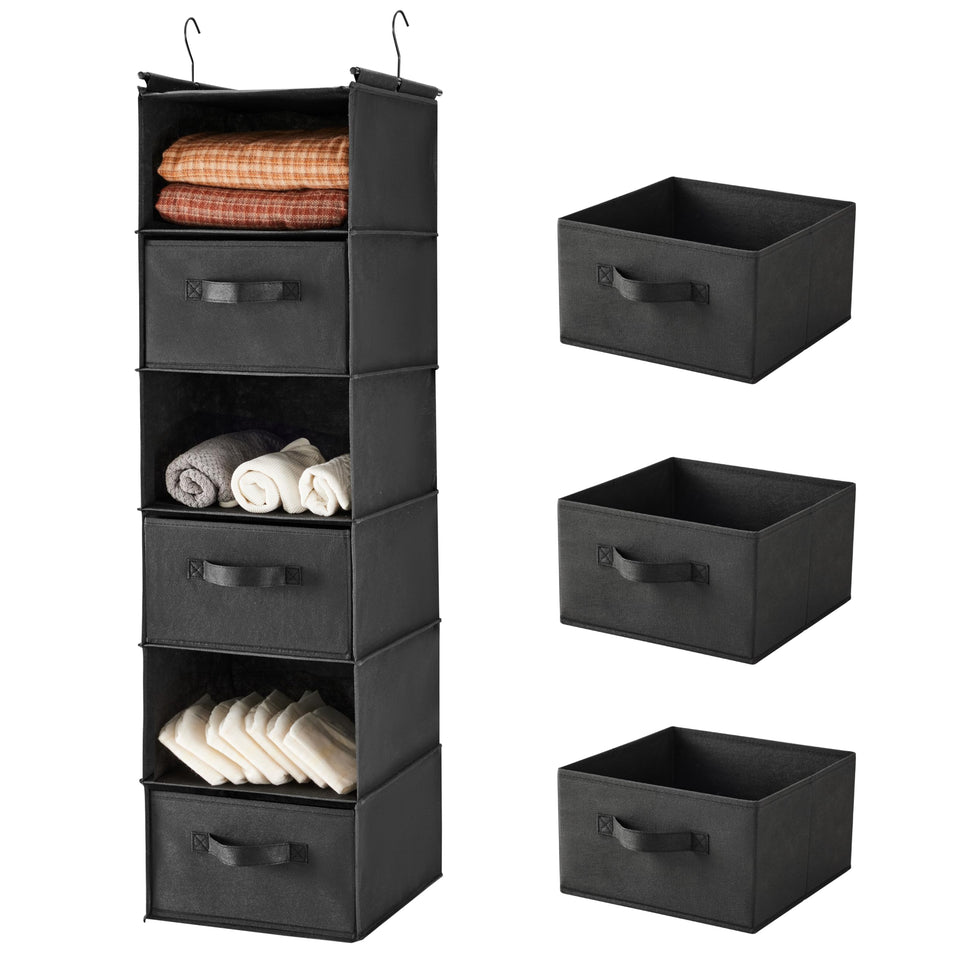 MAX Houser 6-tier shelf hanging closet organizer ready for installation to save space.