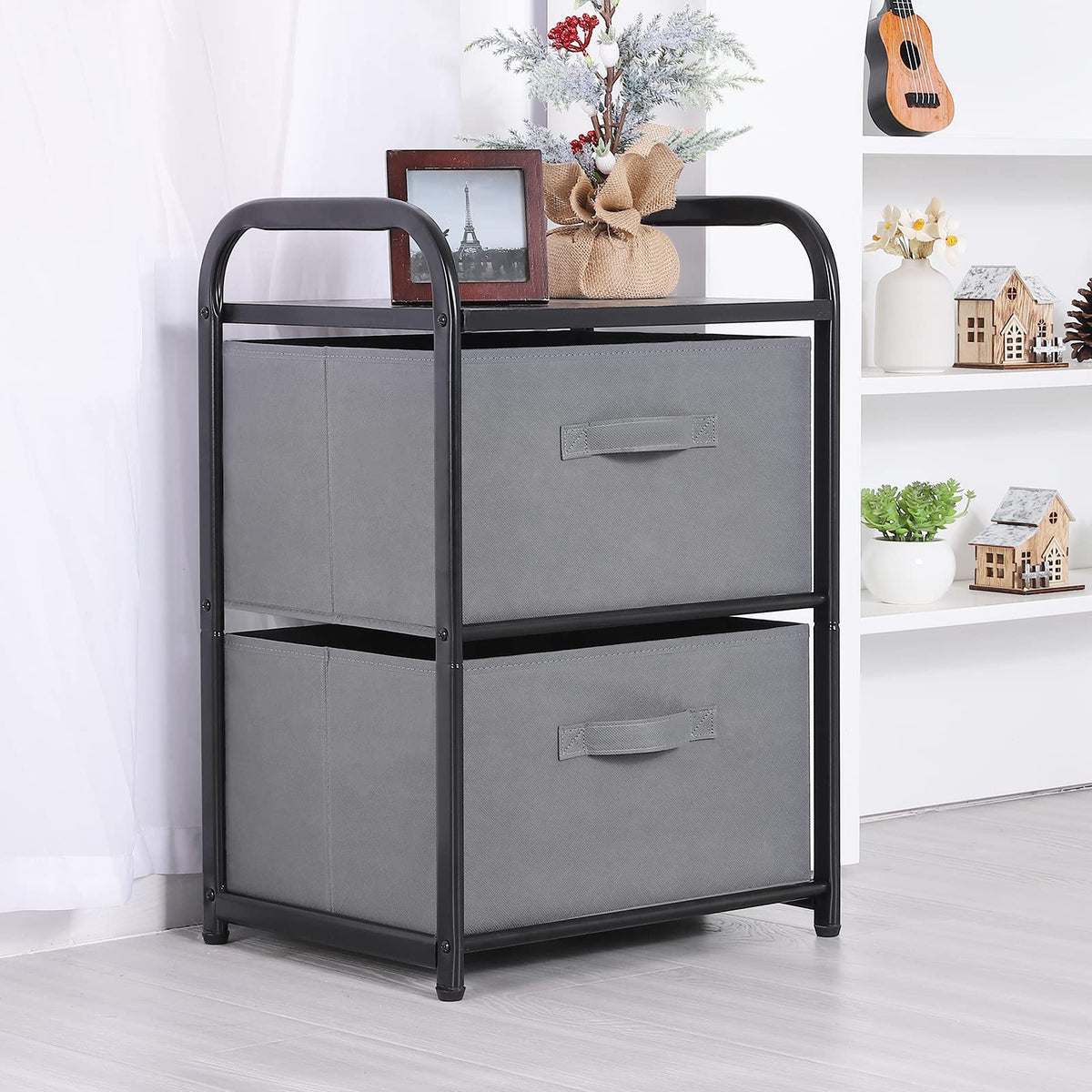 MAX Houser nursery storage scene using the dresser for toy organization.