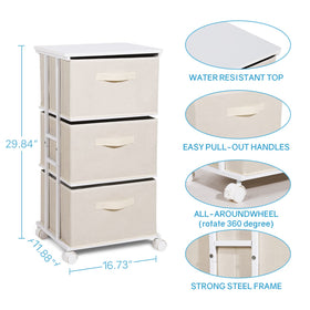 MAX Houser Dresser Tower with 3 Drawers offers compact, tidy storage solutions.
