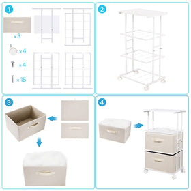 MAX Houser Dresser Tower fabric-storage unit neatly stores clothes, toys, and daily items.