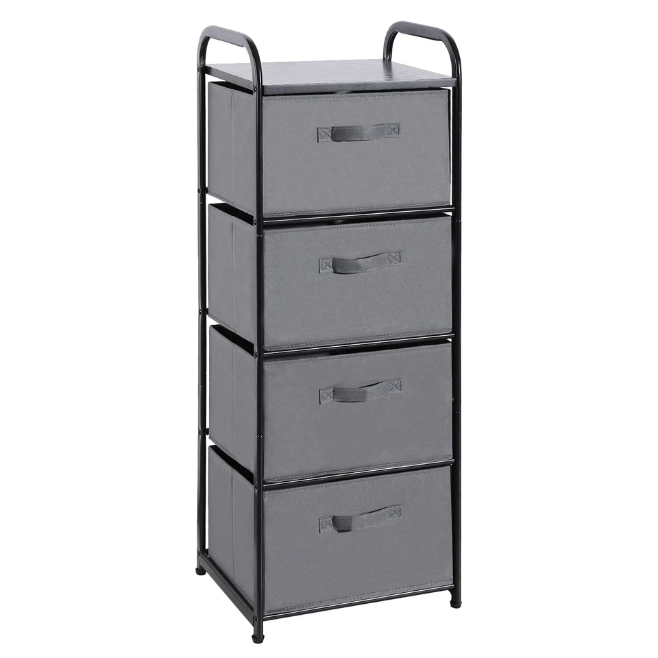 MAX Houser fabric drawer tower assembly image showing easy setup.
