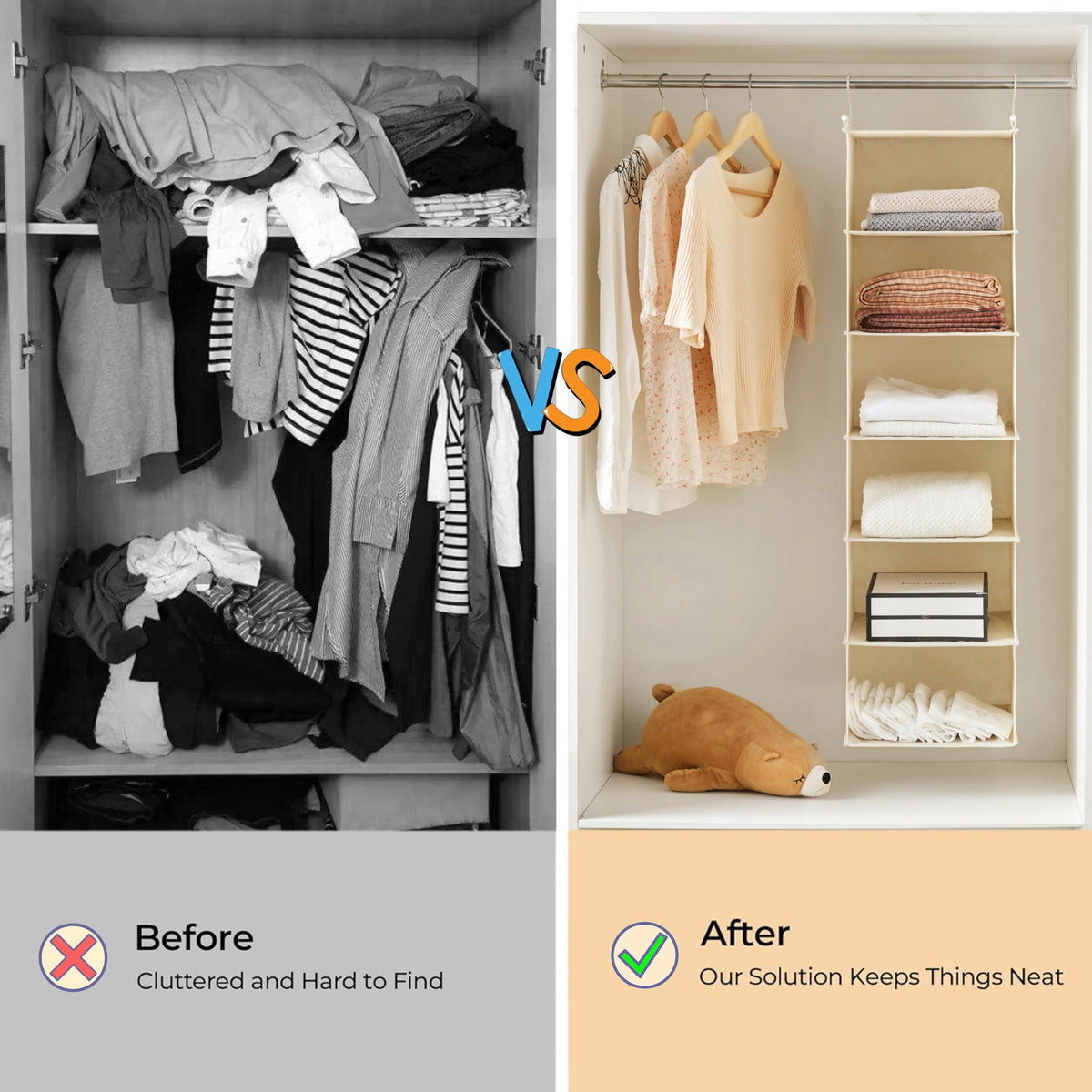 MAX Houser 6-tier system enhances daily outfit prep and organization.