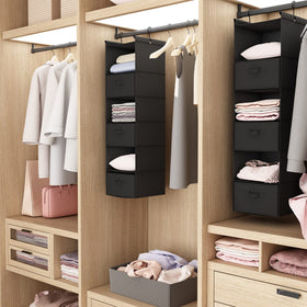MAX Houser strong hook system holds items securely in a tall closet.