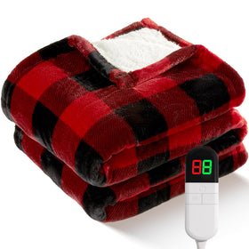 MAXEVE heated sherpa blanket front view shows even heat distribution for chilly nights
