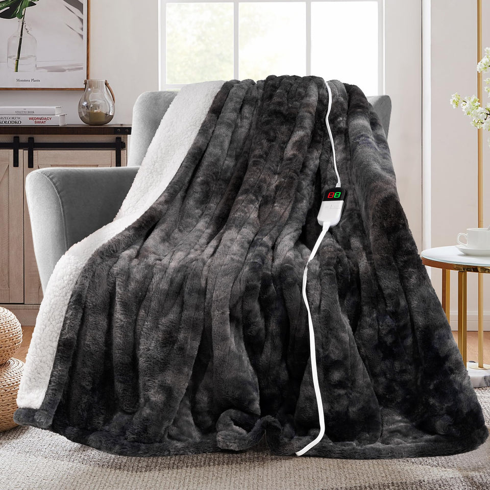 MAXEVE electric heated throw – overall view for couch warmth