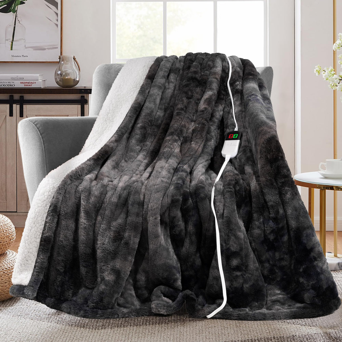 MAXEVE electric heated throw – overall view for couch warmth