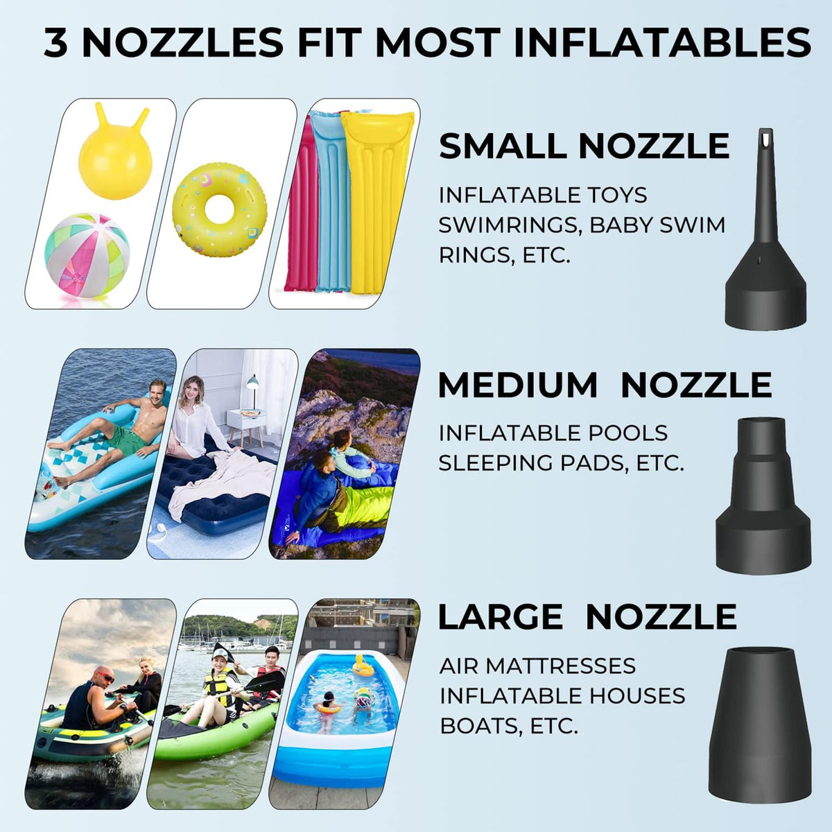 MAXEVER Quick-Fill Pump in-use inflating pool floats for fast backyard setup.