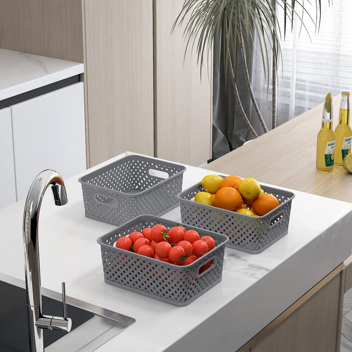 MaxGear kitchen storage bin kept on counter for utensils and supplies