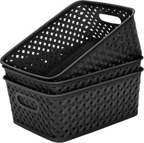 MaxGear organization 3-pack bins neatly stack for fast room decluttering.