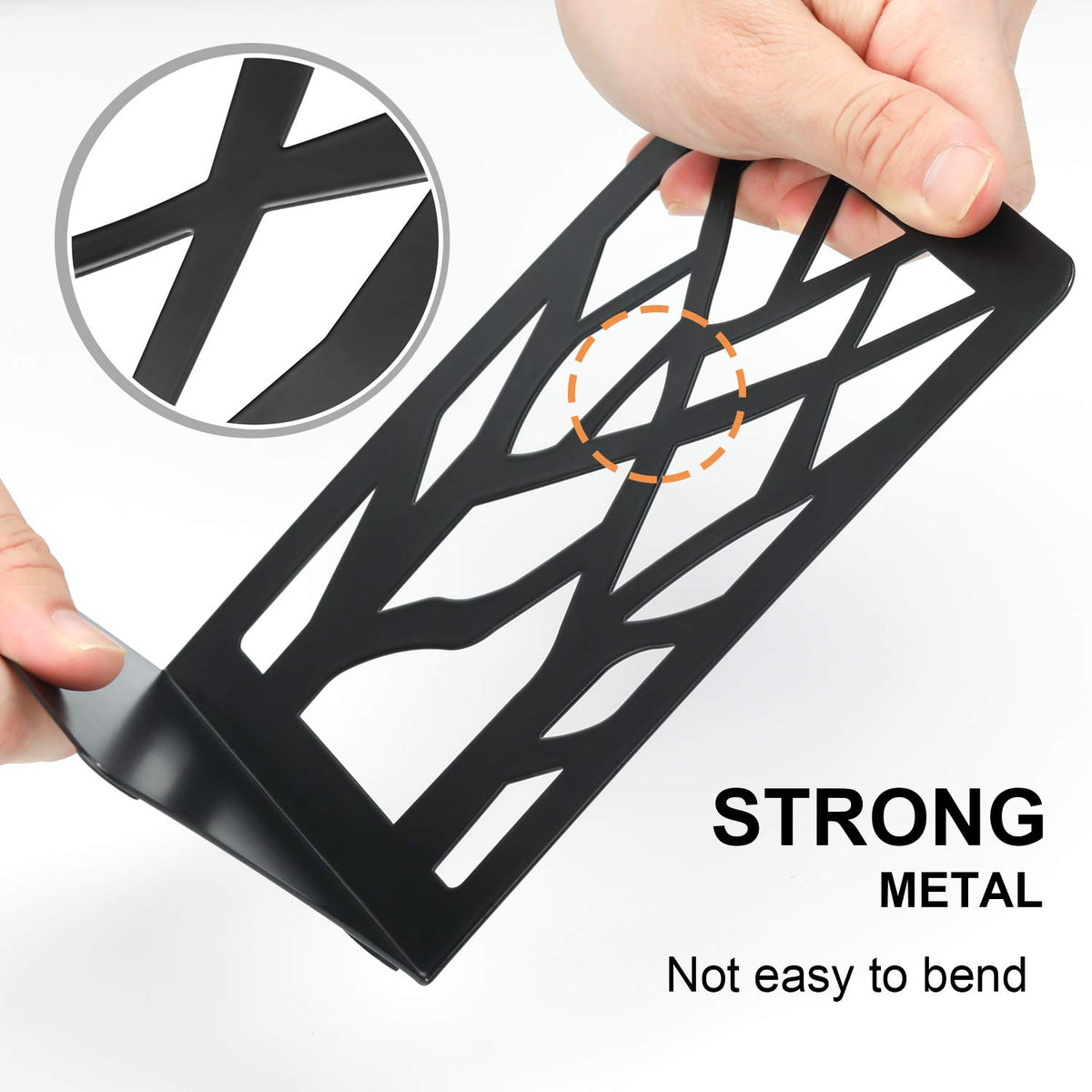 MaxGear powder-coated finish on tree design bookends protects shelves from scratches.