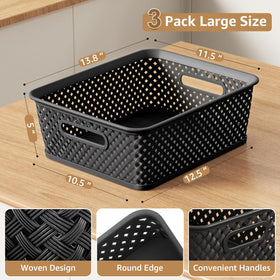 MaxGear storage bins in three sizes adapt to different items.