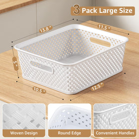 MaxGear white storage baskets help declutter closets and bedroom surfaces