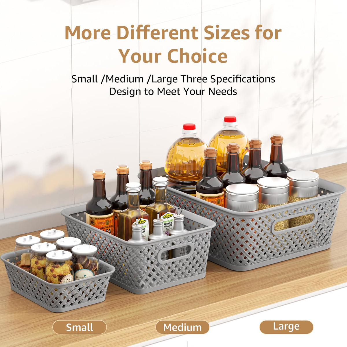 MaxGear woven baskets show durable PP material with subtle texture