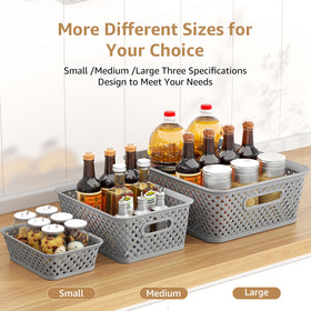 MaxGear woven baskets show durable PP material with subtle texture
