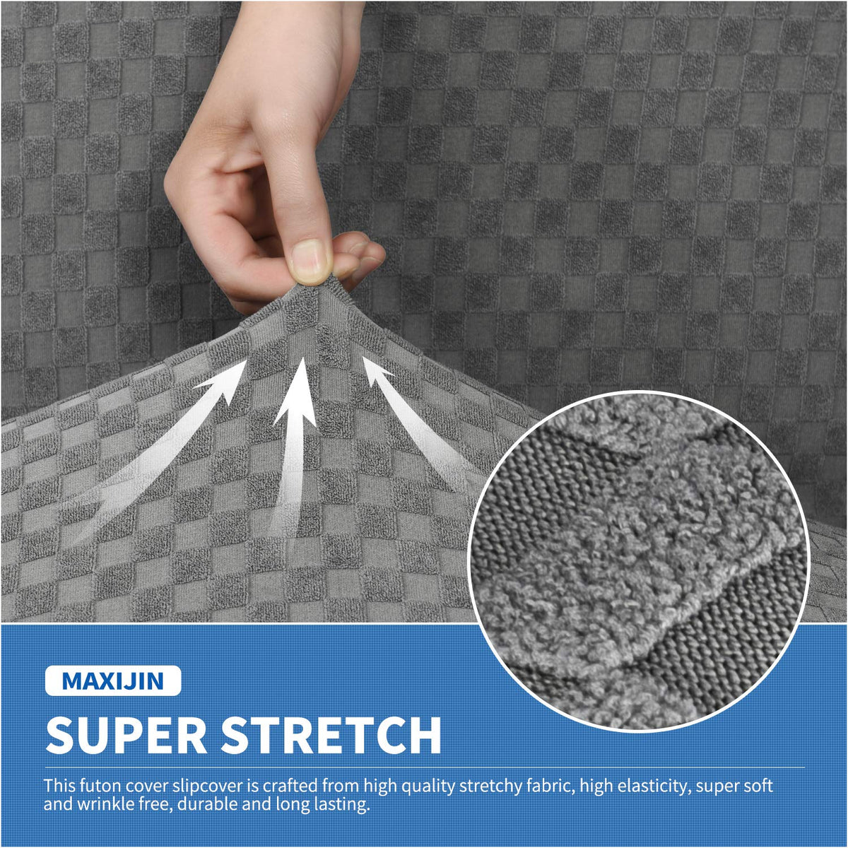 MAXIJIN Jacquard fabric in soft gray tone with wrinkle-free appearance