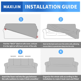 MAXIJIN machine-washable couch cover cleans easily for quick refresh