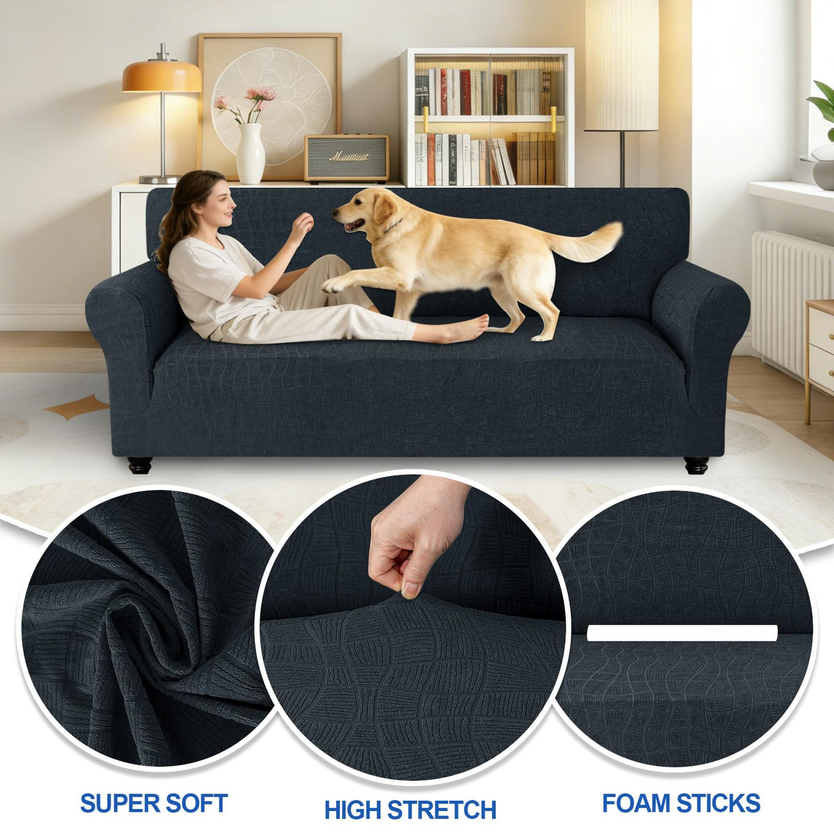 MAXIJIN non-slip elastic band close-up keeps cover in place and wrinkle-free.