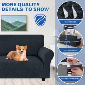 MAXIJIN stretch fabric close-up shows flexible fit for various sofa styles.