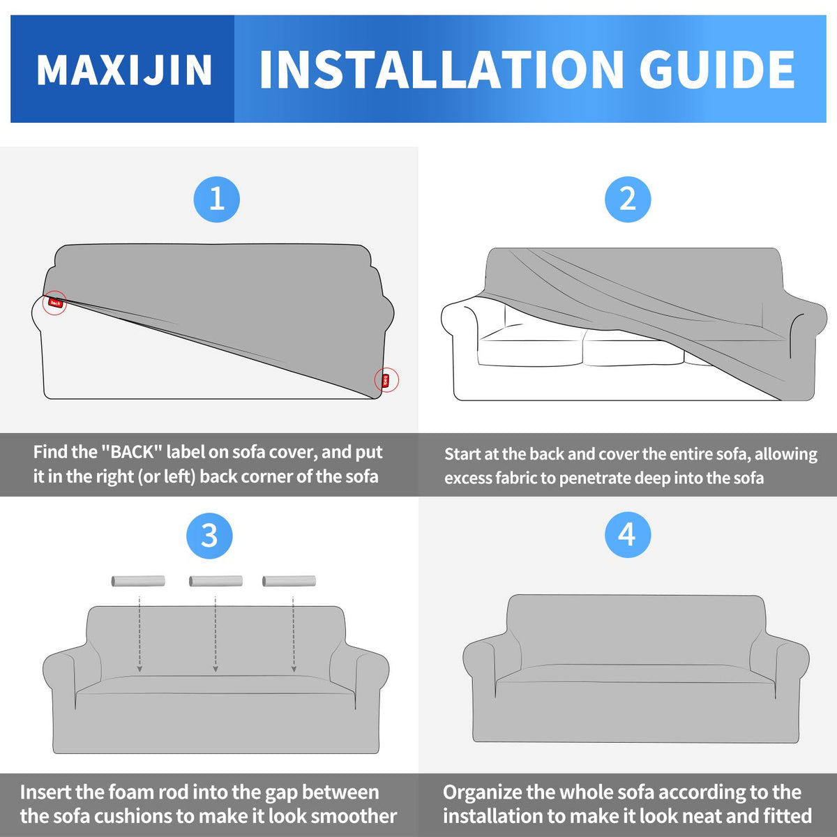 MAXIJIN stretch loveseat slipcover is pet-friendly, easy cleanup after playful dogs and cats.
