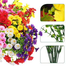 Maxkes hanging planter with realistic outdoor artificial blooms