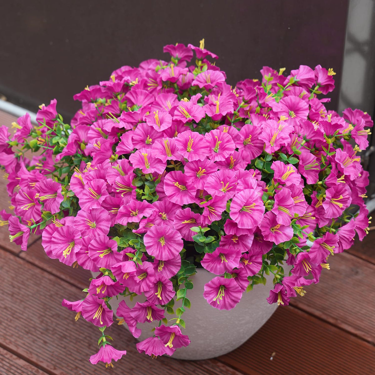 Maxkes morning glory outdoor artificial flowers, UV resistant for long-lasting color