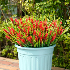 Maxkes realistic lavender shrubs suitable for outdoor spaces year-round.