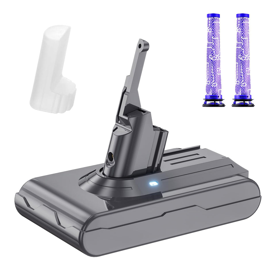 Maxofpowr Dyson V8 battery 7000mAh improves runtime for daily cleaning