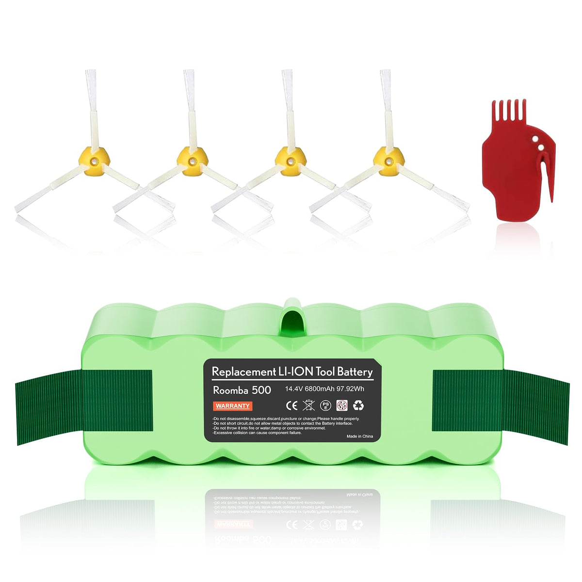 Maxofpowr upgraded 6800mAh battery for Roomba with extended cleaning sessions