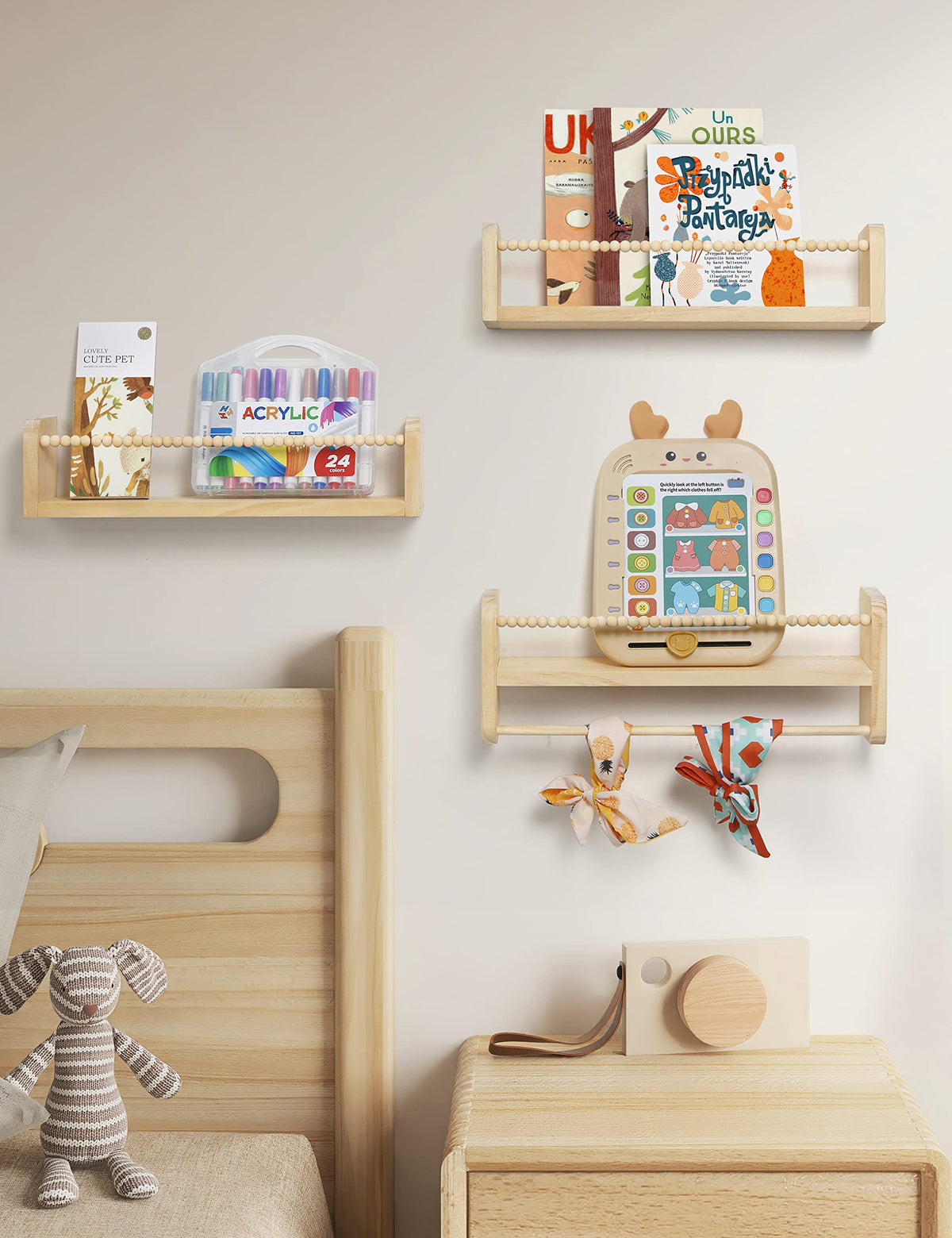 Maxpeuvon natural pine wood finish adds warm, timeless look