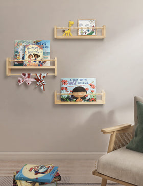 Maxpeuvon nursery decor shelves suitable for books, toys, and decor