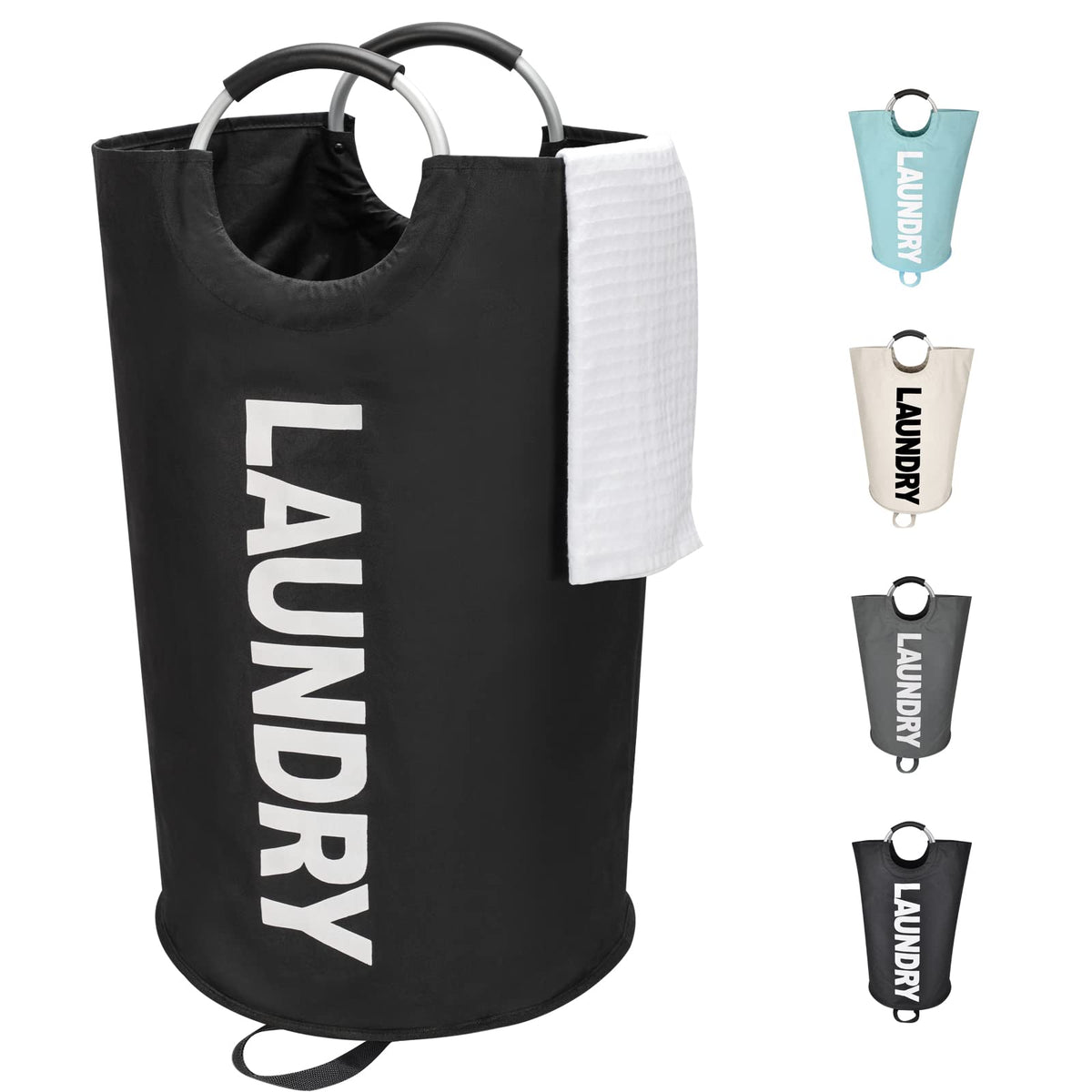 Maxsilan 125L laundry basket showing full-load capacity for big laundry days.
